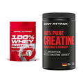 Muskelaufbau-Set: Scitec 100% Whey Protein + Body Attack 100% Pure – alle enthaltenen Artikel