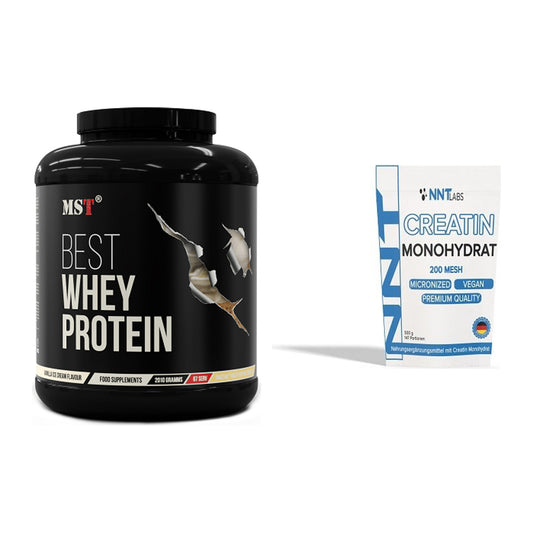 Muskelaufbau-Set: MST Best Whey Protein 2010g + NNT Creatin Monohydrat – alle enthaltenen Artikel