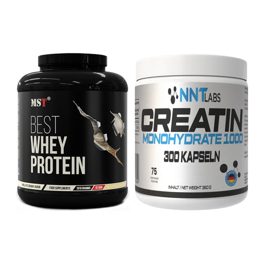 Muskelaufbau-Set: MST Best Whey Protein + NNT Creatin 1000 mg – alle enthaltenen Artikel