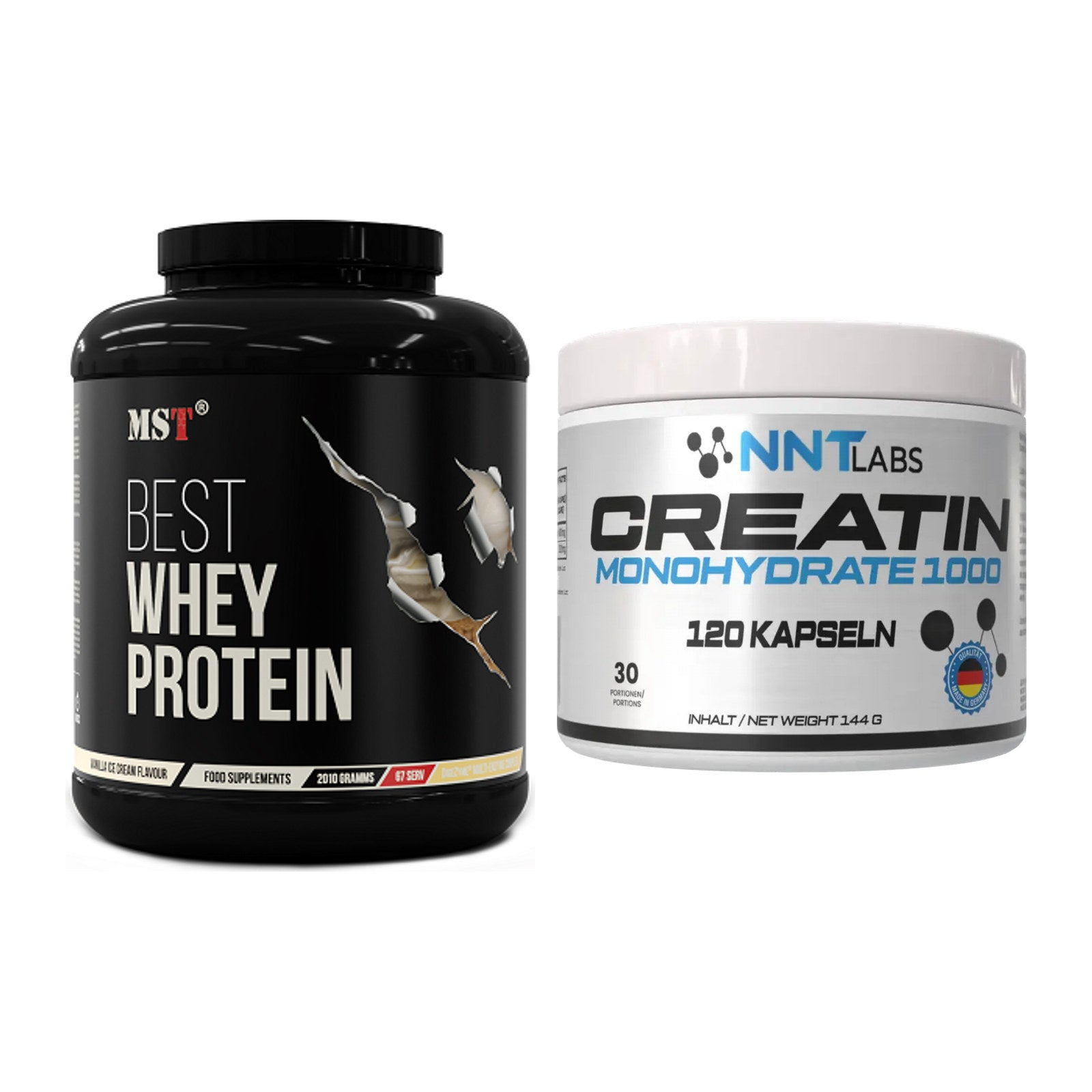 Muskelaufbau-Set: MST Best Whey Protein + NNT Creatin 1000 mg – alle enthaltenen Artikel