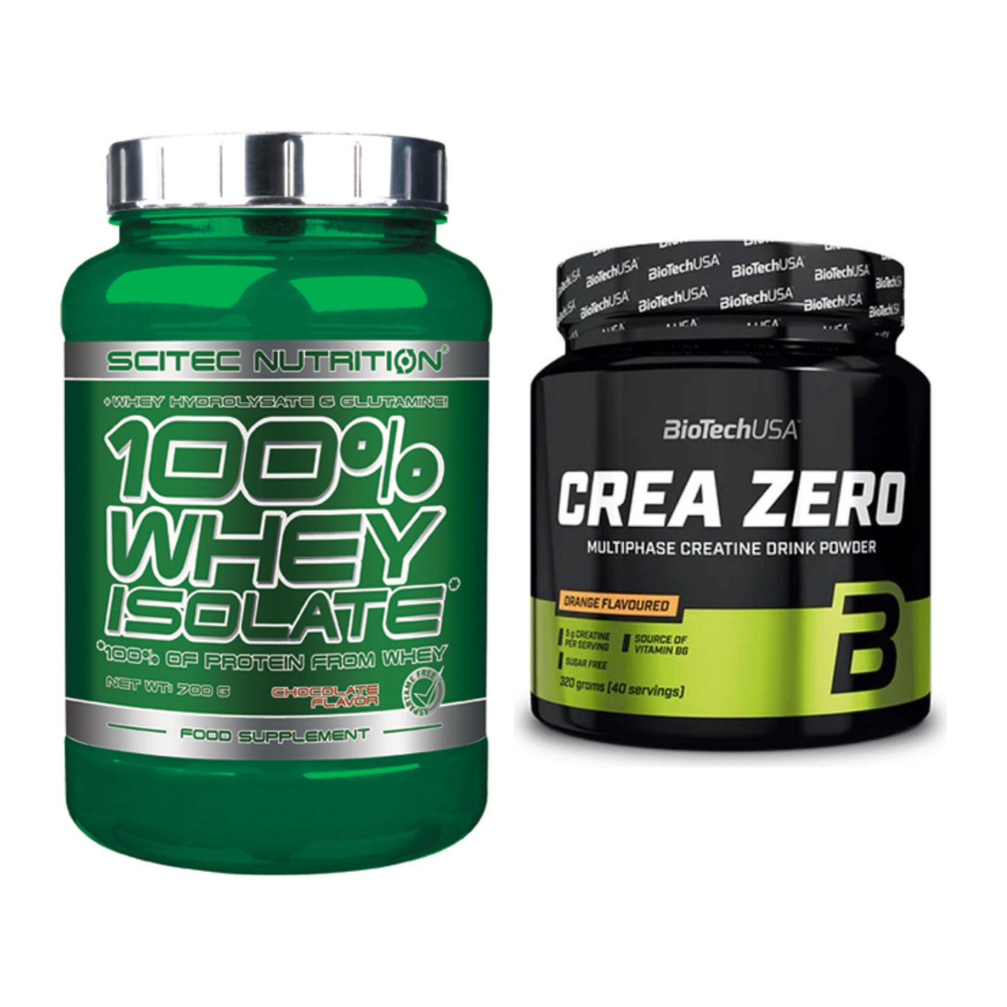 Muskelaufbau-Set: Scitec Whey Isolate + BioTech Crea Zero – alle enthaltenen Artikel
