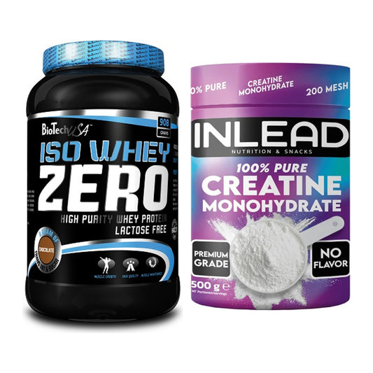 Muskelaufbau-Set: BioTech Iso Whey Zero + INLEAD Creatine Monohydrate – alle enthaltenen Artikel