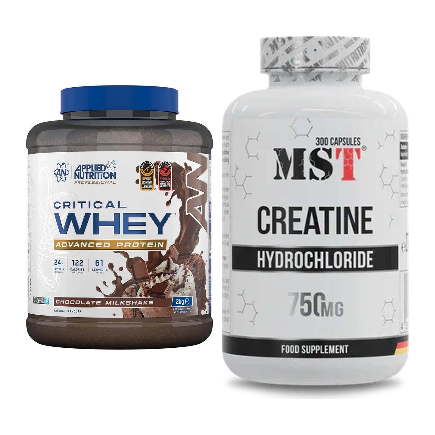 Muskelaufbau-Set: Applied Nutrition Critical Whey + MST Creatine HCL – alle enthaltenen Artikel