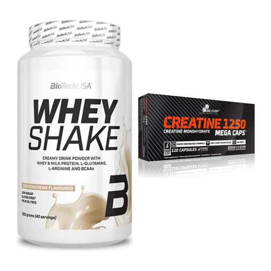 Muskelaufbau-Set: BioTech Whey Shake + Olimp Creatine Mega Caps – alle enthaltenen Artikel