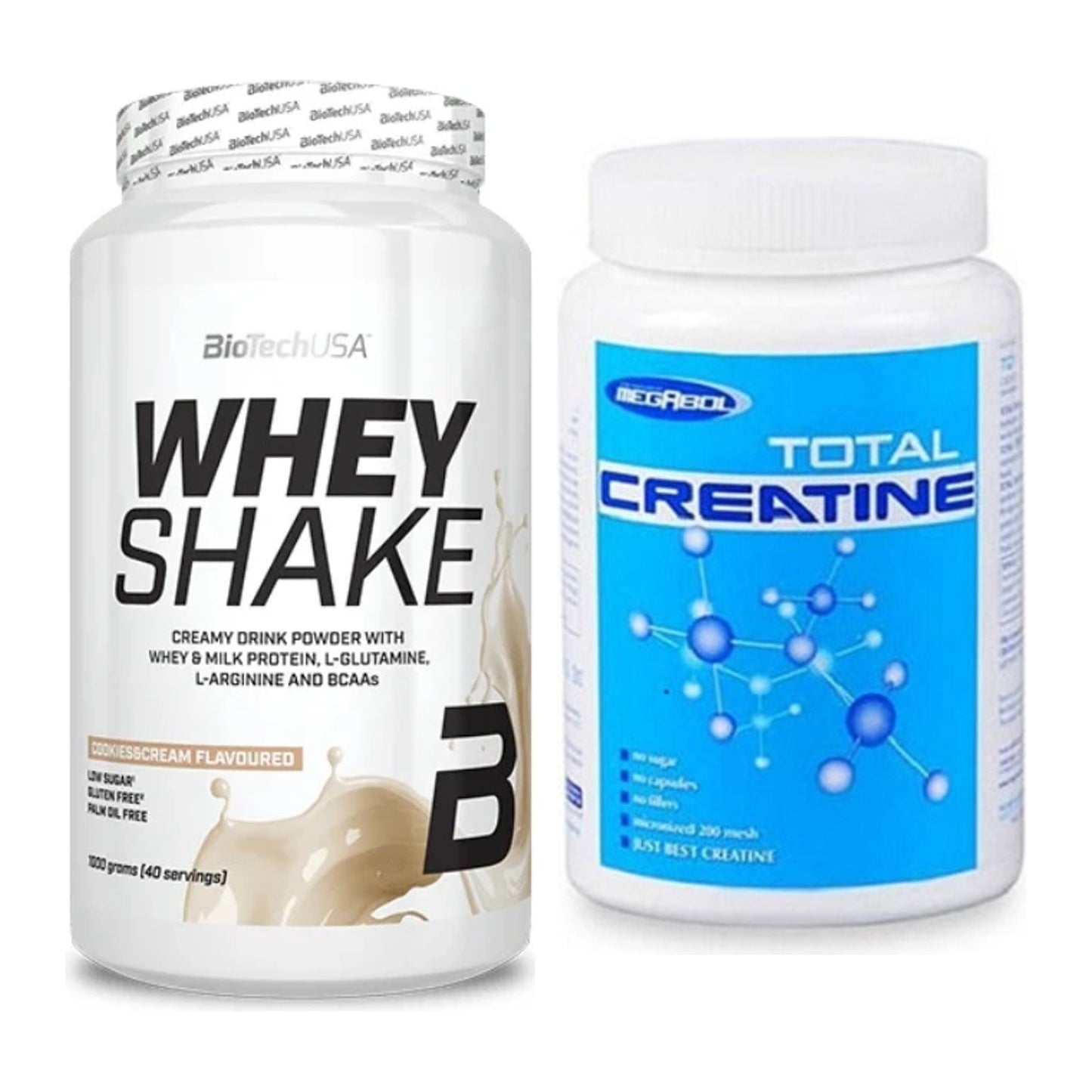 Muskelaufbau-Set: BioTech Whey Shake + Megabol Total Creatine – alle enthaltenen Artikel