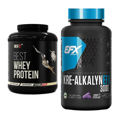 Muskelaufbau-Set: MST Best Whey Protein + EFX Kre-Alkalyn 3000 – alle enthaltenen Artikel