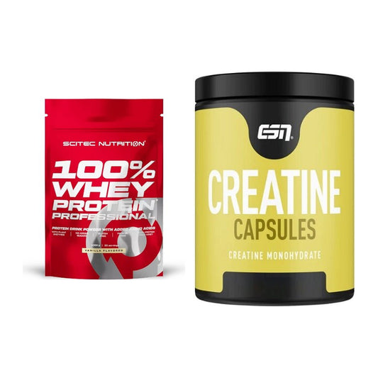 Muskelaufbau-Set: Scitec 100% Whey Protein + ESN Ultrapure Creatine – alle enthaltenen Artikel