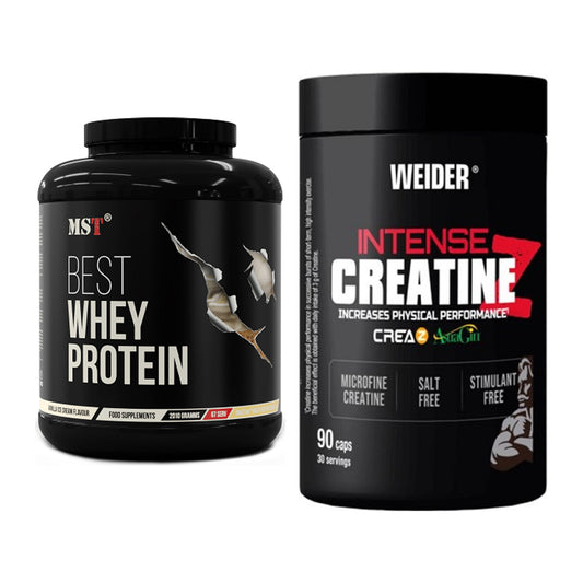 Muskelaufbau-Set: MST Best Whey Protein + Weider Intense Pure Creatine – alle enthaltenen Artikel