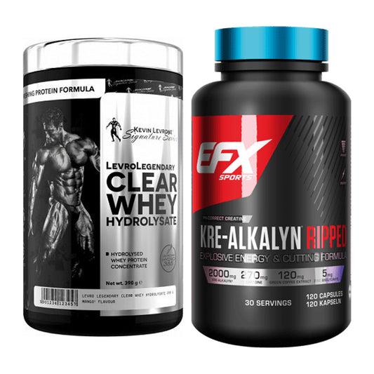 Muskelaufbau-Set: Kevin Levrone Clear Whey + EFX Kre-Alkalyn Ripped – alle enthaltenen Artikel