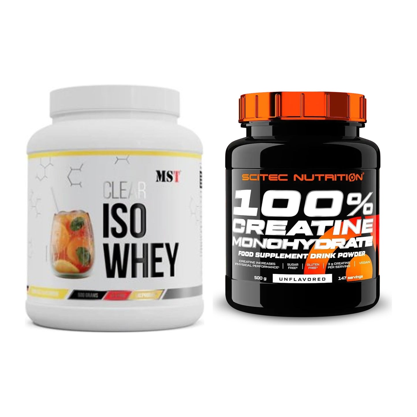 Muskelaufbau-Set: MST Iso Clear + Scitec Creatine Monohydrate – alle enthaltenen Artikel