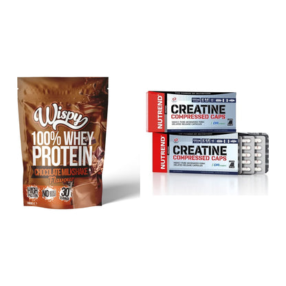 Muskelaufbau-Set: Wispy Whey 100% 1000g + Nutrend Creatine – alle enthaltenen Artikel