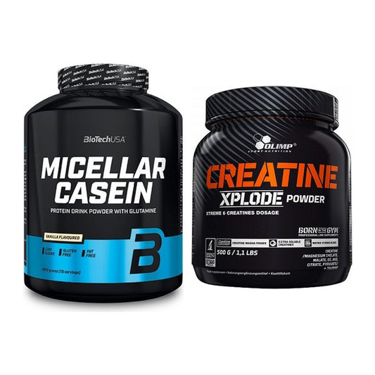 Muskelaufbau-Set: BioTech Micellar Casein + Olimp Creatine Xplode – alle enthaltenen Artikel