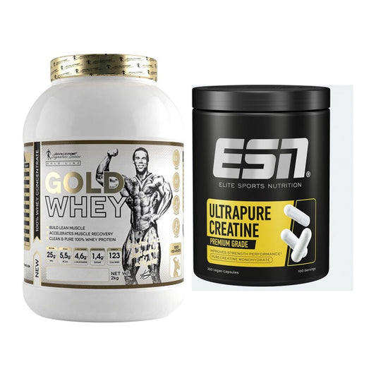 Muskelaufbau-Set: Kevin Levrone Gold Whey + ESN Ultrapure Creatine – alle enthaltenen Artikel