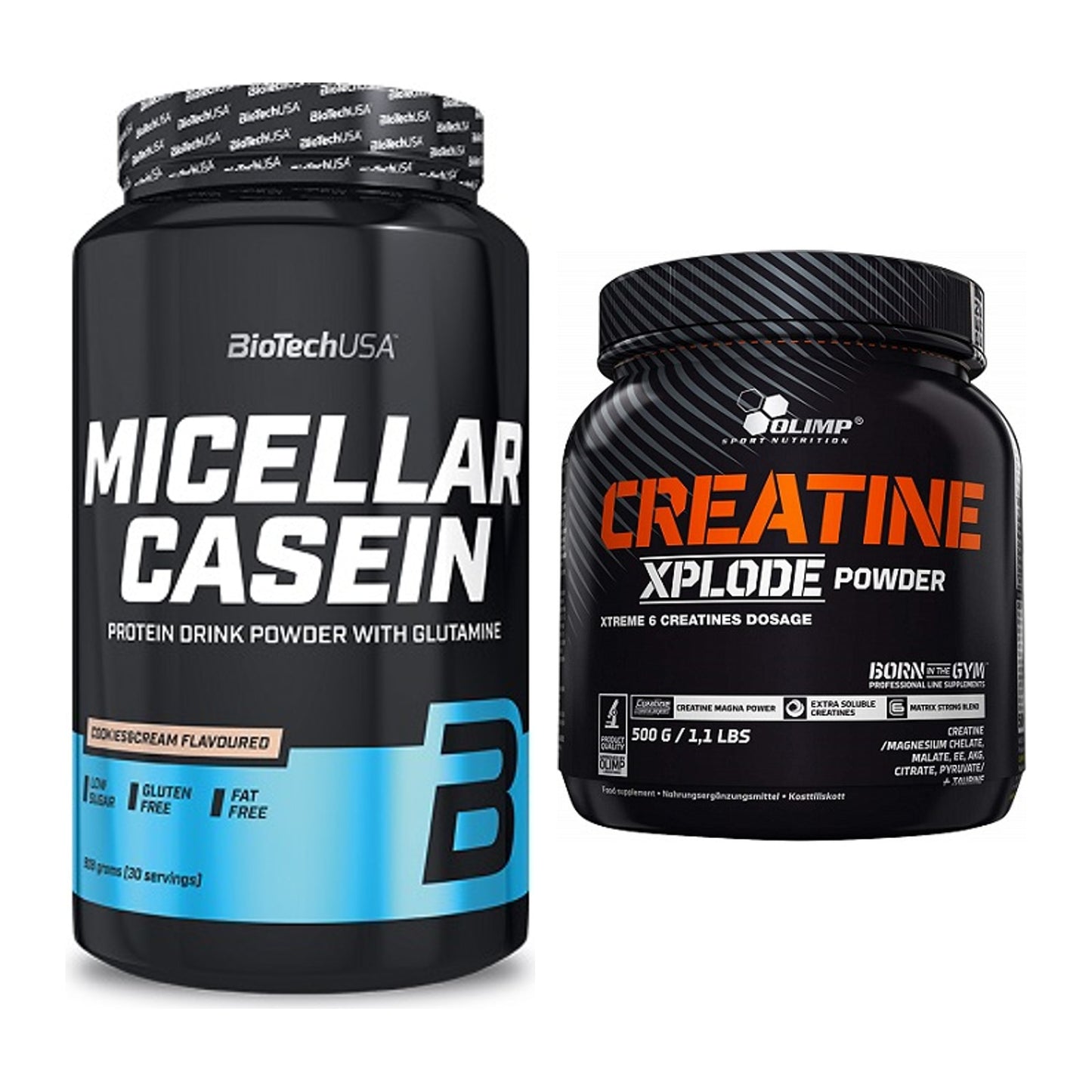 Muskelaufbau-Set: BioTech Micellar Casein + Olimp Creatine Xplode – alle enthaltenen Artikel