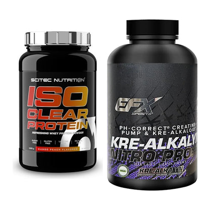 Muskelaufbau-Set: Scitec IsoClear Protein + EFX Kre-Alkalyn Nitro PRO – alle enthaltenen Artikel