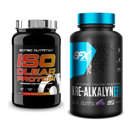 Muskelaufbau-Set: Scitec IsoClear Protein + EFX Kre-Alkalyn – alle enthaltenen Artikel
