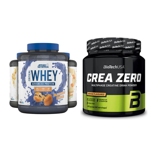 Muskelaufbau-Set: Applied Nutrition Critical Whey + BioTech Crea Zero – alle enthaltenen Artikel
