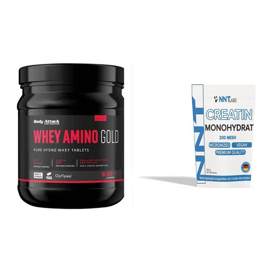 Muskelaufbau-Set: Body Attack Whey Amino Gold + NNT Creatin Monohydrat – alle enthaltenen Artikel