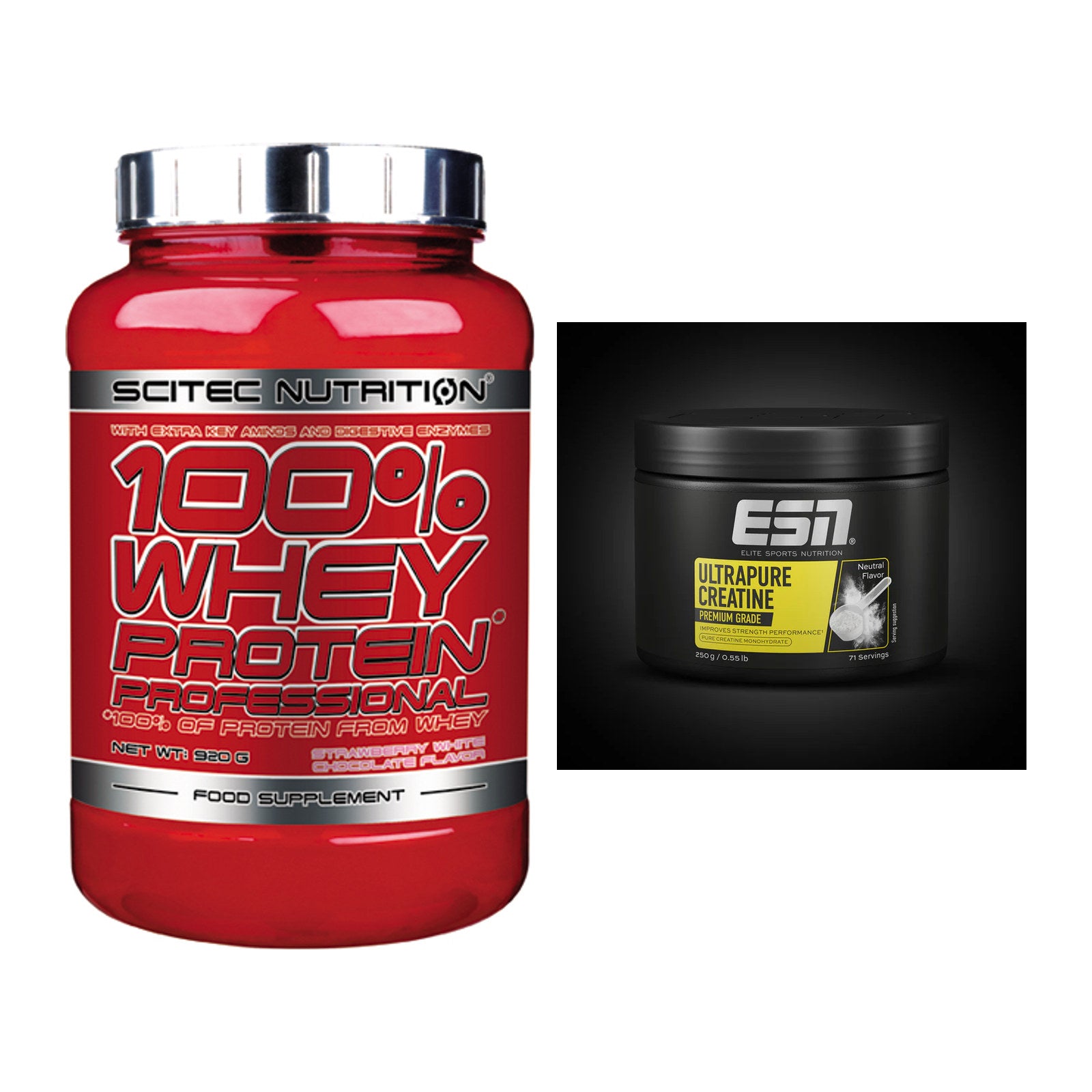 Muskelaufbau-Set: Scitec 100% Whey + ESN Ultrapure Creatine – alle enthaltenen Artikel