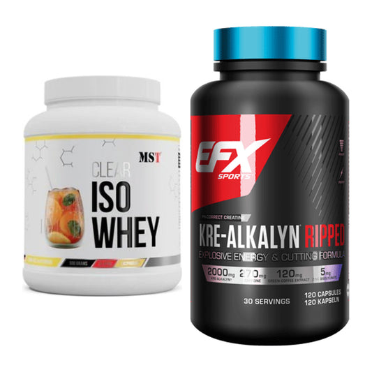 Muskelaufbau-Set: MST Iso Clear + EFX Kre-Alkalyn Ripped Kapsel – alle enthaltenen Artikel