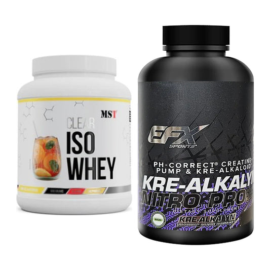 Muskelaufbau-Set: MST Iso Clear + EFX Kre-Alkalyn PRO 120 Super-Caps – alle enthaltenen Artikel