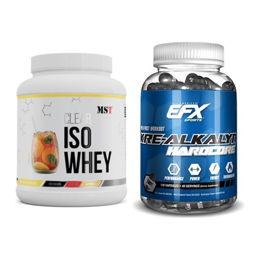 Muskelaufbau-Set: MST Iso Clear + EFX Kre-Alkalyn Hardcore – alle enthaltenen Artikel