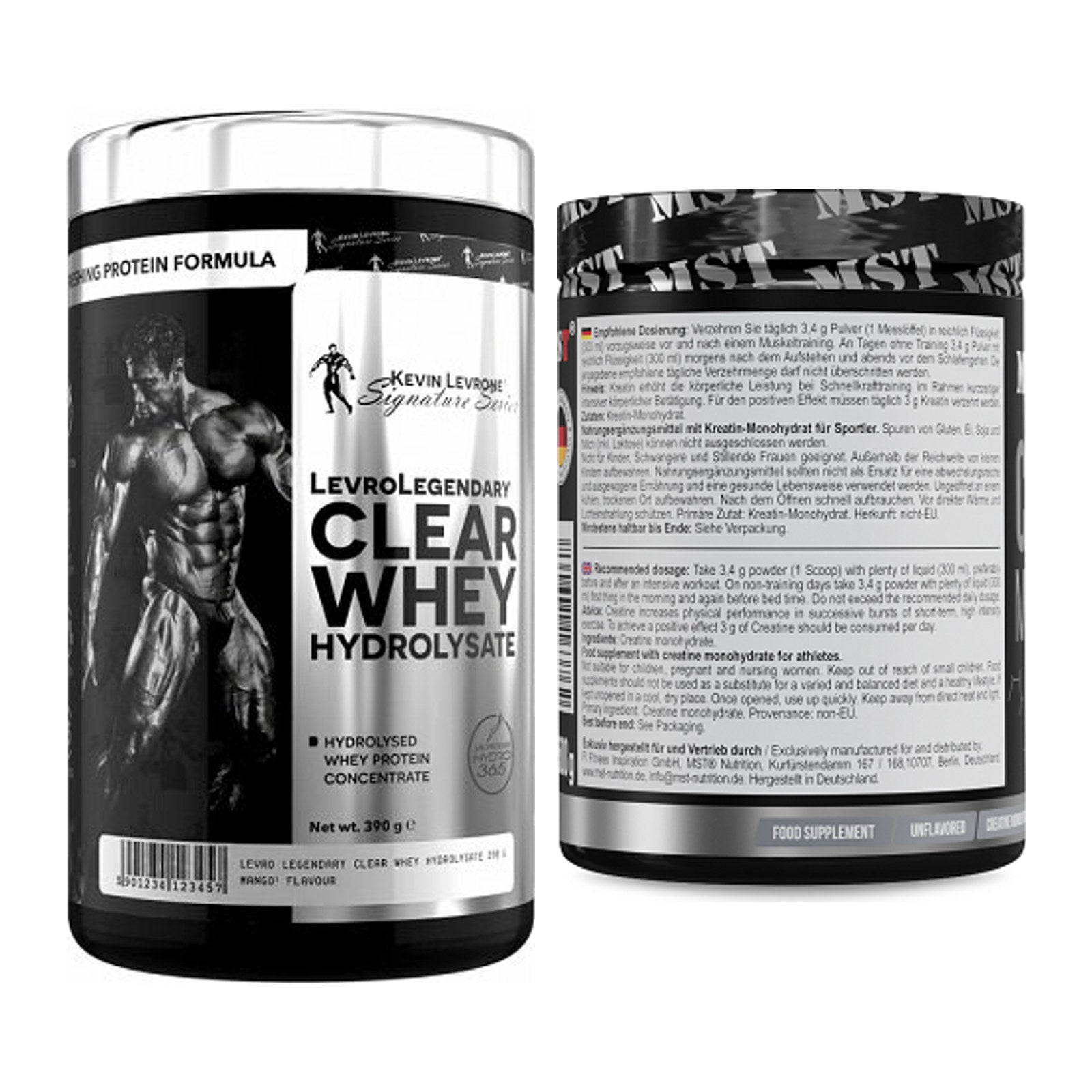 Muskelaufbau-Set: Kevin Levrone Clear Whey + MST Creatin Monohydrate – alle enthaltenen Artikel