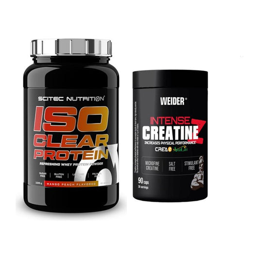 Muskelaufbau-Set: Scitec IsoClear Protein + Weider Intense Pure – alle enthaltenen Artikel