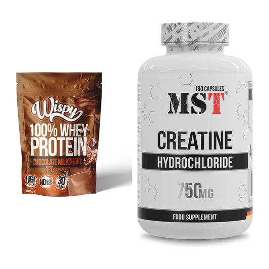 Muskelaufbau-Set: Wispy Whey 100% + MST Creatine HCL – alle enthaltenen Artikel