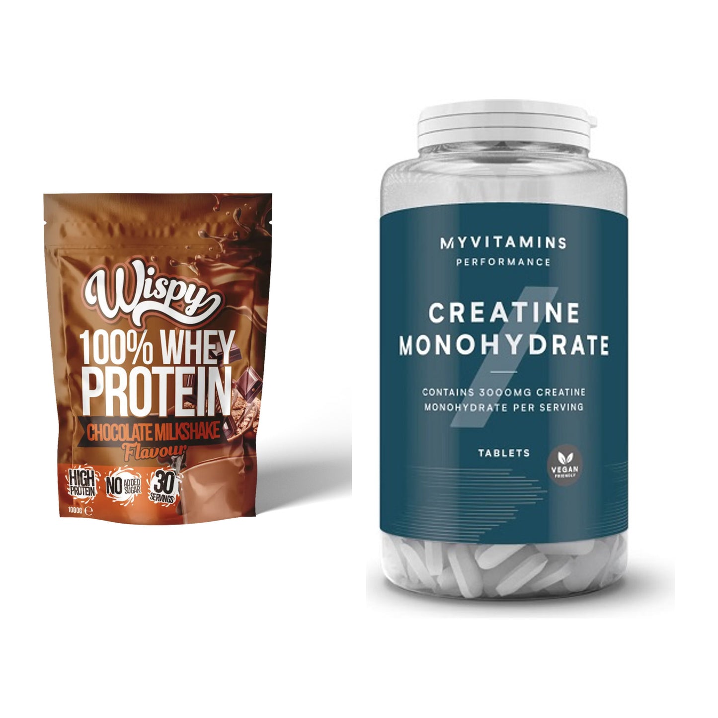 Muskelaufbau-Set: Wispy Whey 100% + MyProtein MyVitamins Creatine – alle enthaltenen Artikel