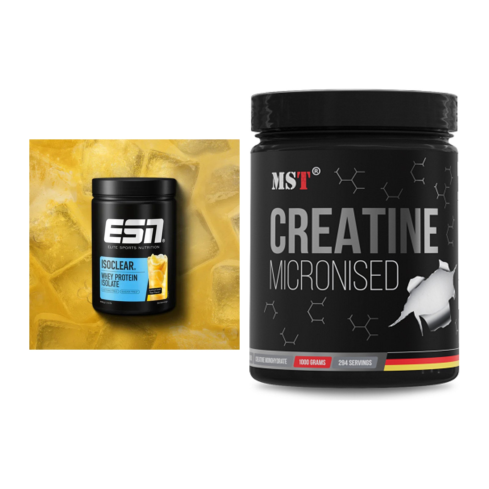 Muskelaufbau-Set: ESN ISOCLEAR Whey + MST Creatin Monohydrate – alle enthaltenen Artikel