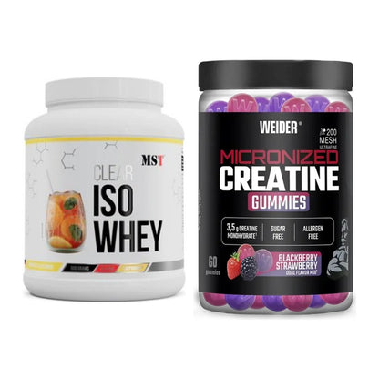 Muskelaufbau-Set: MST Iso Clear + Weider Micronized Creatine Gummies – alle enthaltenen Artikel