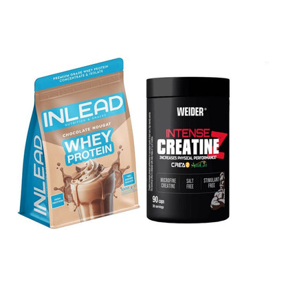 Muskelaufbau-Set: INLEAD Whey Protein + Weider Intense Pure Creatine – alle enthaltenen Artikel