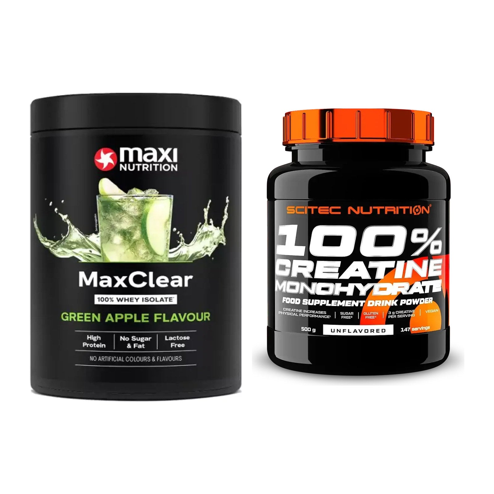 Muskelaufbau-Set: MaxiNutrition MaxClear + Scitec Creatine – alle enthaltenen Artikel