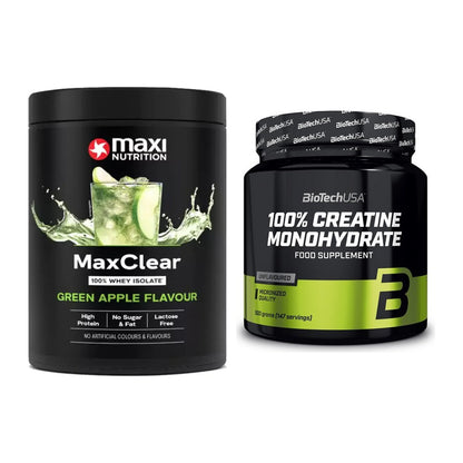 Muskelaufbau-Set: MaxiNutrition MaxClear + BioTech Creatine – alle enthaltenen Artikel