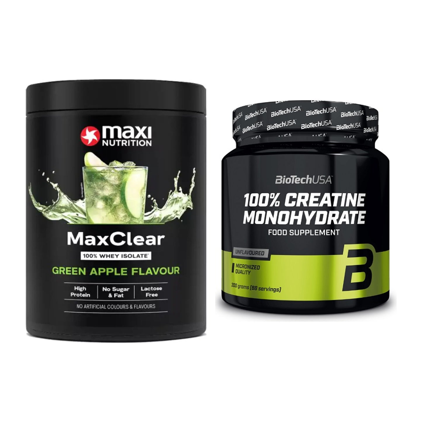 Muskelaufbau-Set: MaxiNutrition MaxClear + BioTech Creatine – alle enthaltenen Artikel