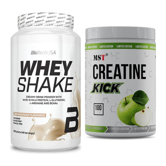 Muskelaufbau-Set: BioTech Whey Shake + MST Creatine Kick – alle enthaltenen Artikel