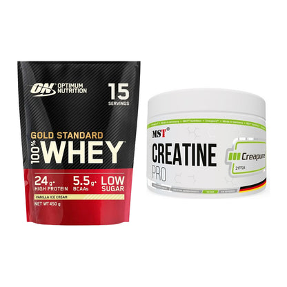 Muskelaufbau-Set: ON Whey Gold Standard + MST Creatin Pro CREAPURE – alle enthaltenen Artikel