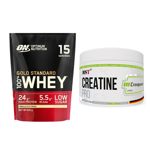 Muskelaufbau-Set: ON Whey Gold Standard + MST Creatin Pro CREAPURE – alle enthaltenen Artikel