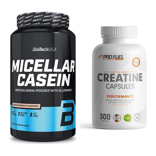 Muskelaufbau-Set: BioTech Micellar Casein + ProFuel Creatine – alle enthaltenen Artikel
