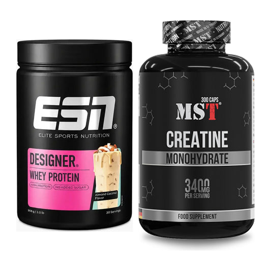 Muskelaufbau-Set: ESN Designer Whey + MST Creatine Monohydrate – alle enthaltenen Artikel