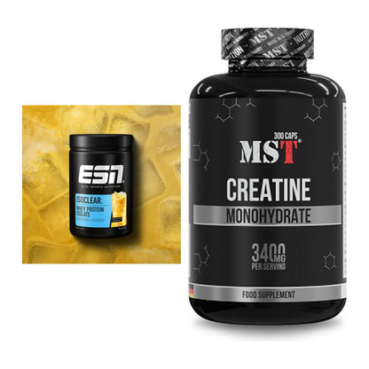 Muskelaufbau-Set: ESN ISOCLEAR Whey + MST Creatine Monohydrate – alle enthaltenen Artikel