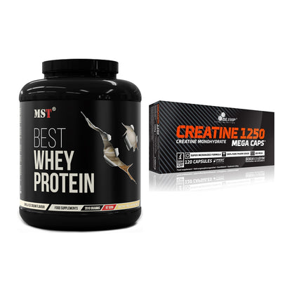 Muskelaufbau-Set: MST Best Whey Protein + Olimp Creatine Mega Caps – alle enthaltenen Artikel