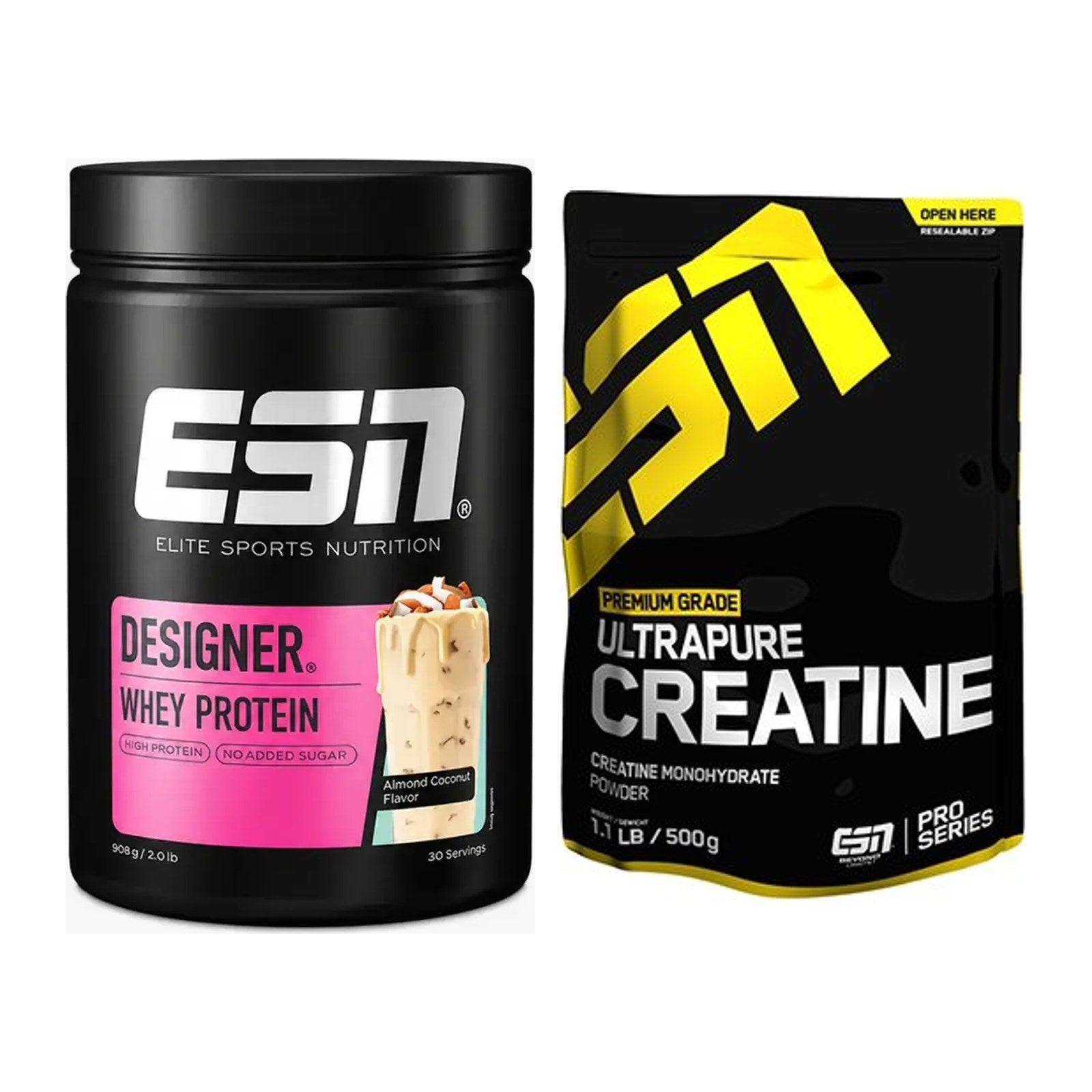 Muskelaufbau-Set: ESN Designer Whey + ESN Ultrapure Creatine – alle enthaltenen Artikel