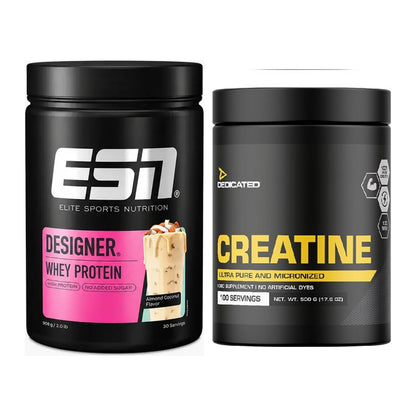 Muskelaufbau-Set: ESN Designer Whey + Dedicated Creatine – alle enthaltenen Artikel
