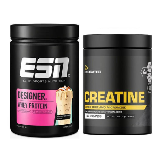 Muskelaufbau-Set: ESN Designer Whey + Dedicated Creatine – alle enthaltenen Artikel