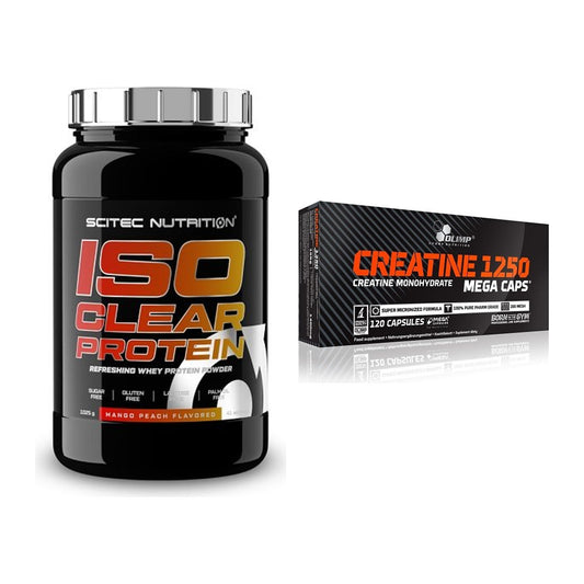 Muskelaufbau-Set: Scitec IsoClear Protein + Olimp Creatine Mega Caps – alle enthaltenen Artikel