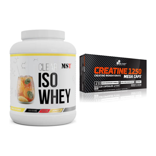 Muskelaufbau-Set: MST Iso Clear 900g + Olimp Creatine Mega Caps – alle enthaltenen Artikel