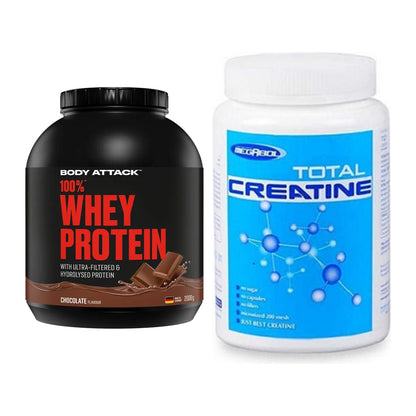 Muskelaufbau-Set: Body Attack 100% Whey + Megabol Total Creatine – alle enthaltenen Artikel
