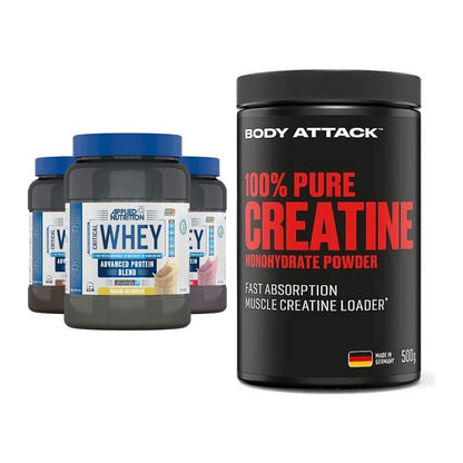 Muskelaufbau-Set: Applied Nutrition + Body Attack 100% Pure – alle enthaltenen Artikel